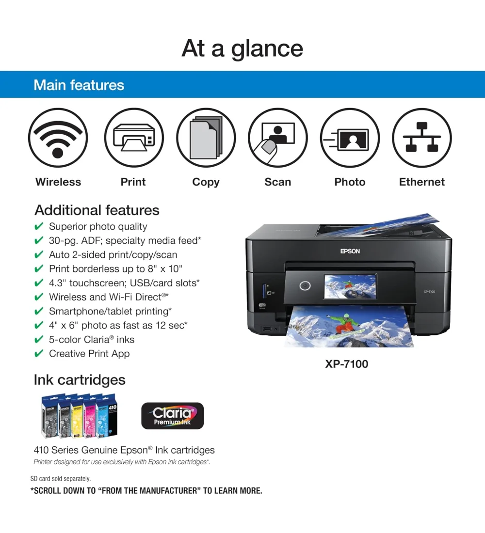 Epson Expression PremiumWireless Color Photo Printer with ADF, Scanner and Copier, Black - Image 3