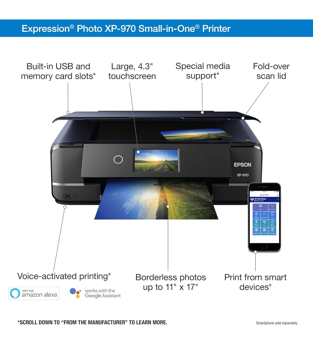 Epson Expression Photo Wireless Color Photo Printer with Scanner and Copier, Black - Image 2